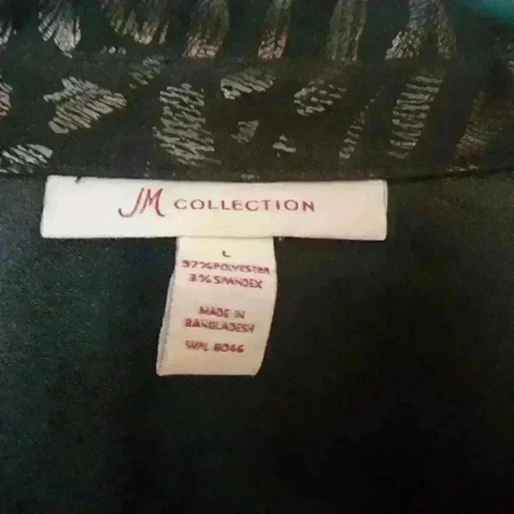 JM Collection Jacket Womens Plus Size L Animal Print 3/4 Sleeve Snap Down - Picture 2 of 13